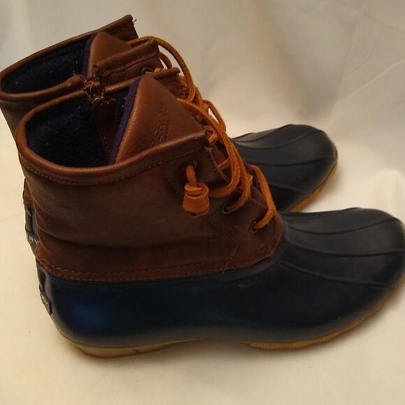 Sperry Topsiders Rainboot Girls Size 6 Blue And Brown... - Picture 1 of 7